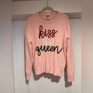 QUEEN OF SPARKLES Pink 'Kiss the Queen' Sweater